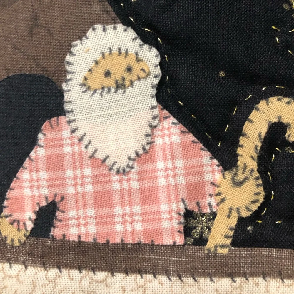 Vintage 90’s Hand Stitched Noah’s Ark Tapestry Wall Hanging Signed